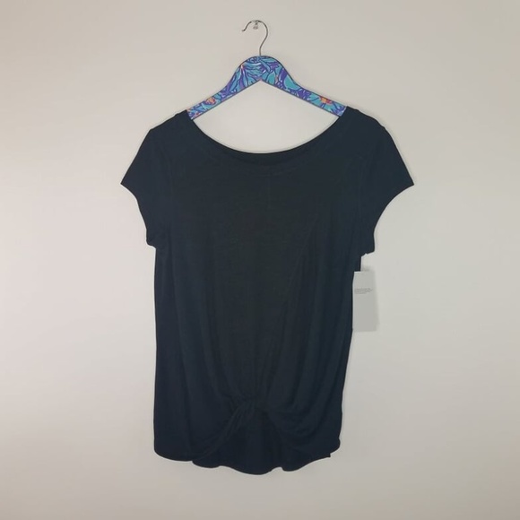 ZELLA Black Twisty Turn Workout Lounge Yoga Tee M - Picture 2 of 8